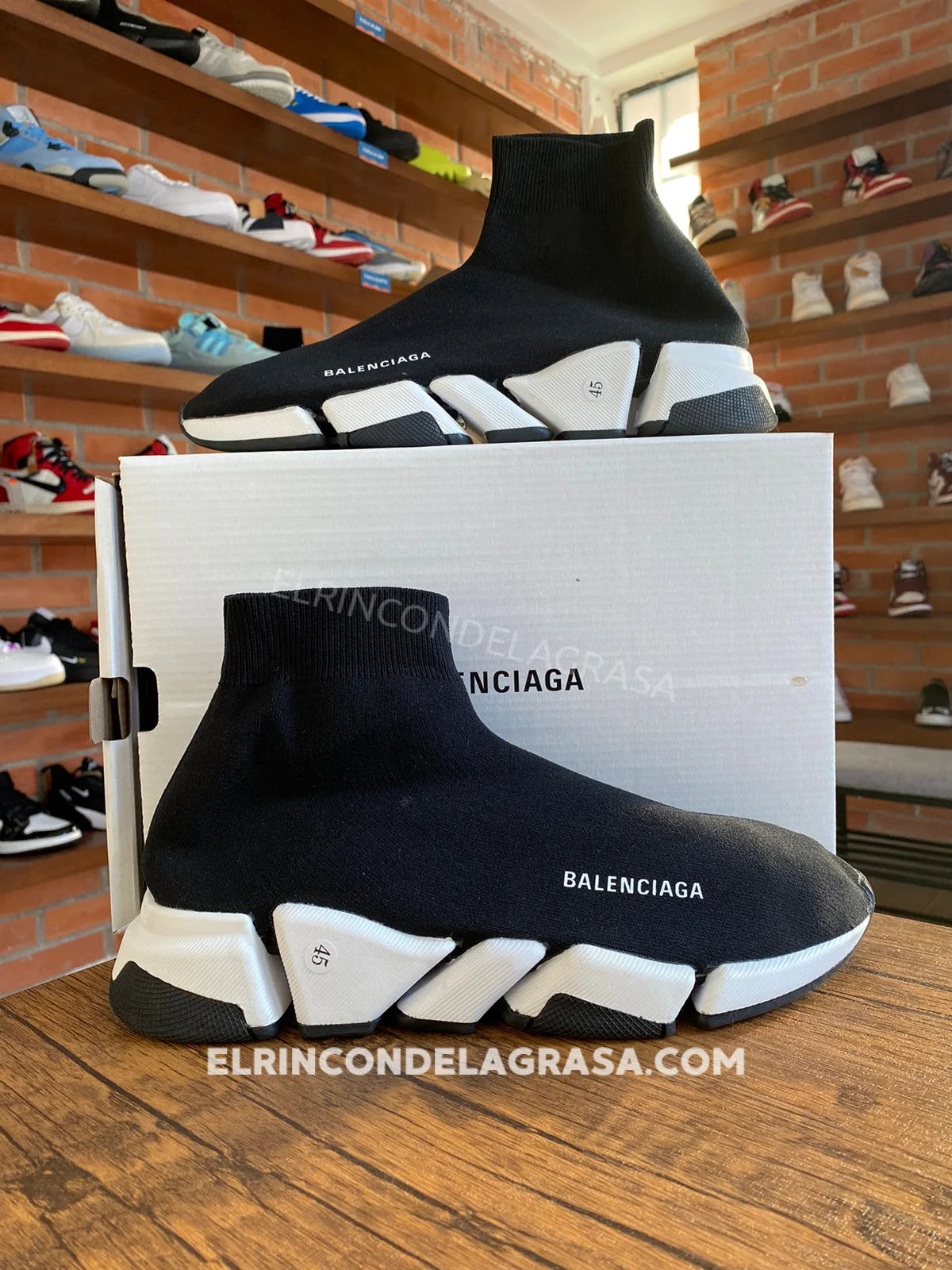 Balenciaga speed gris best sale