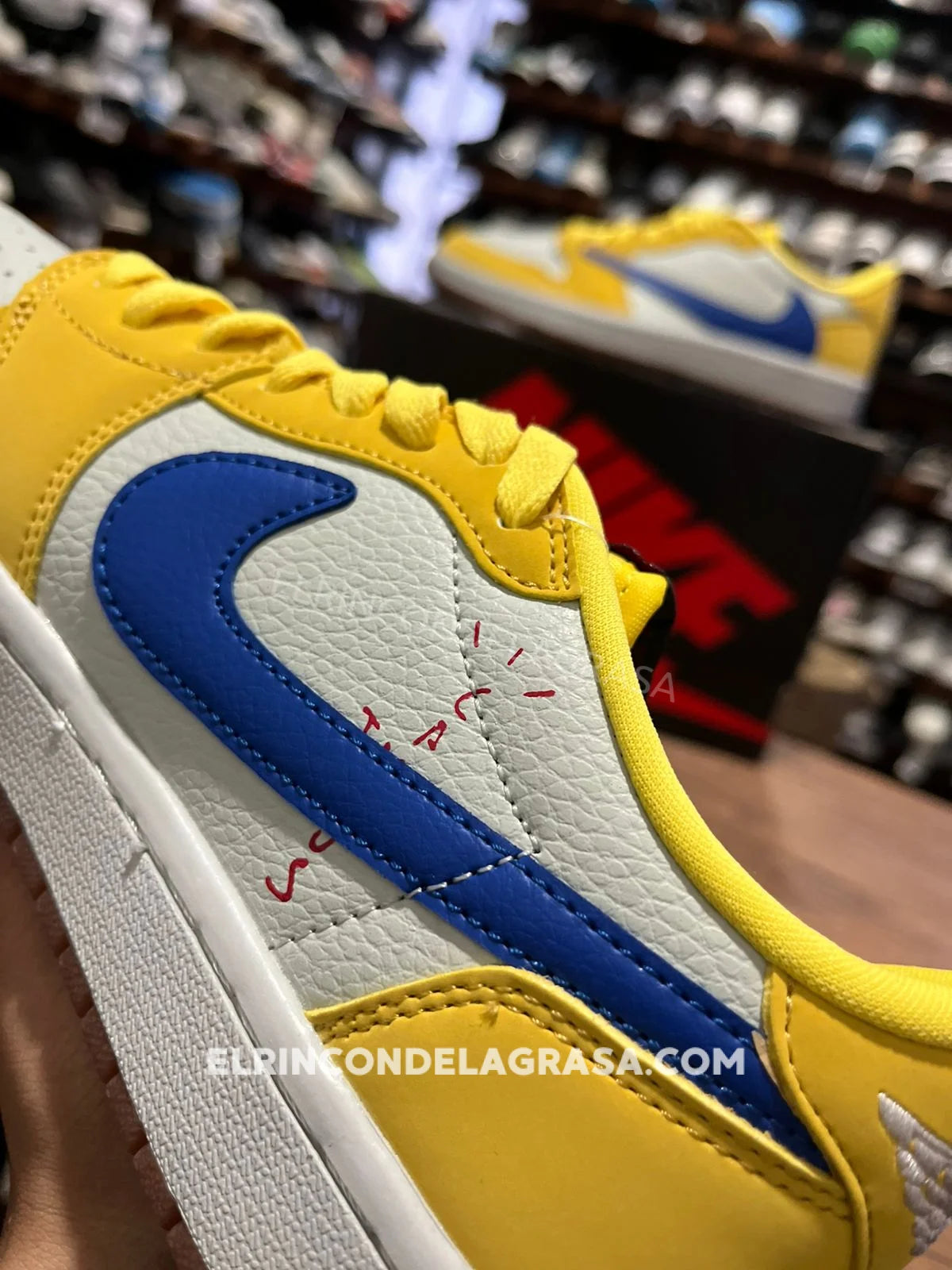 Jordan 1 Low Travis Canary Sneakers