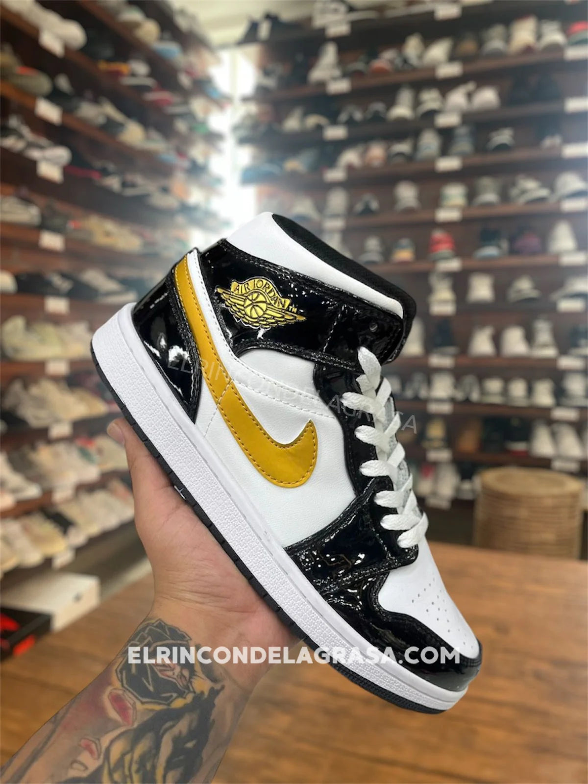 Jordan 1 Patent Gold Sneakers