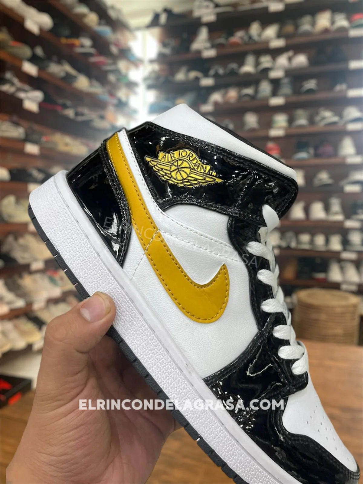 Jordan 1 Patent Gold Sneakers