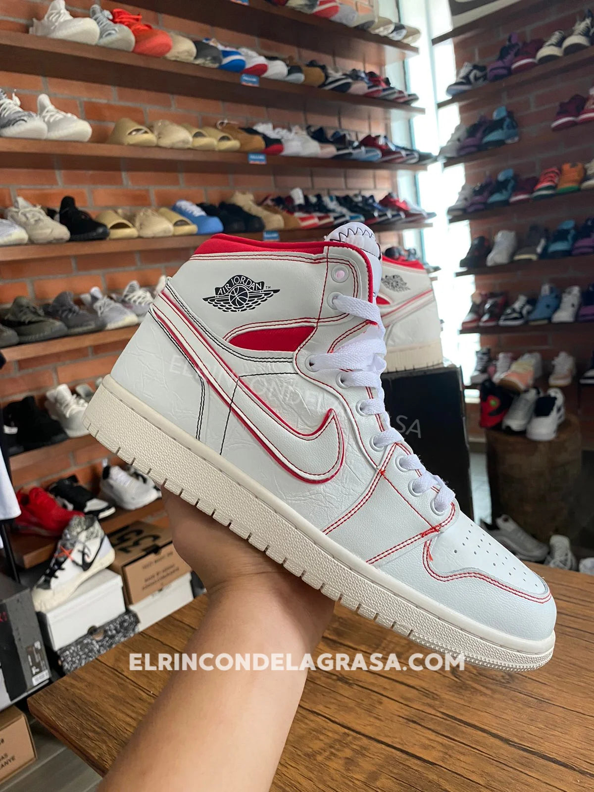 Jordan 1 Phantom Gym Red Sneakers