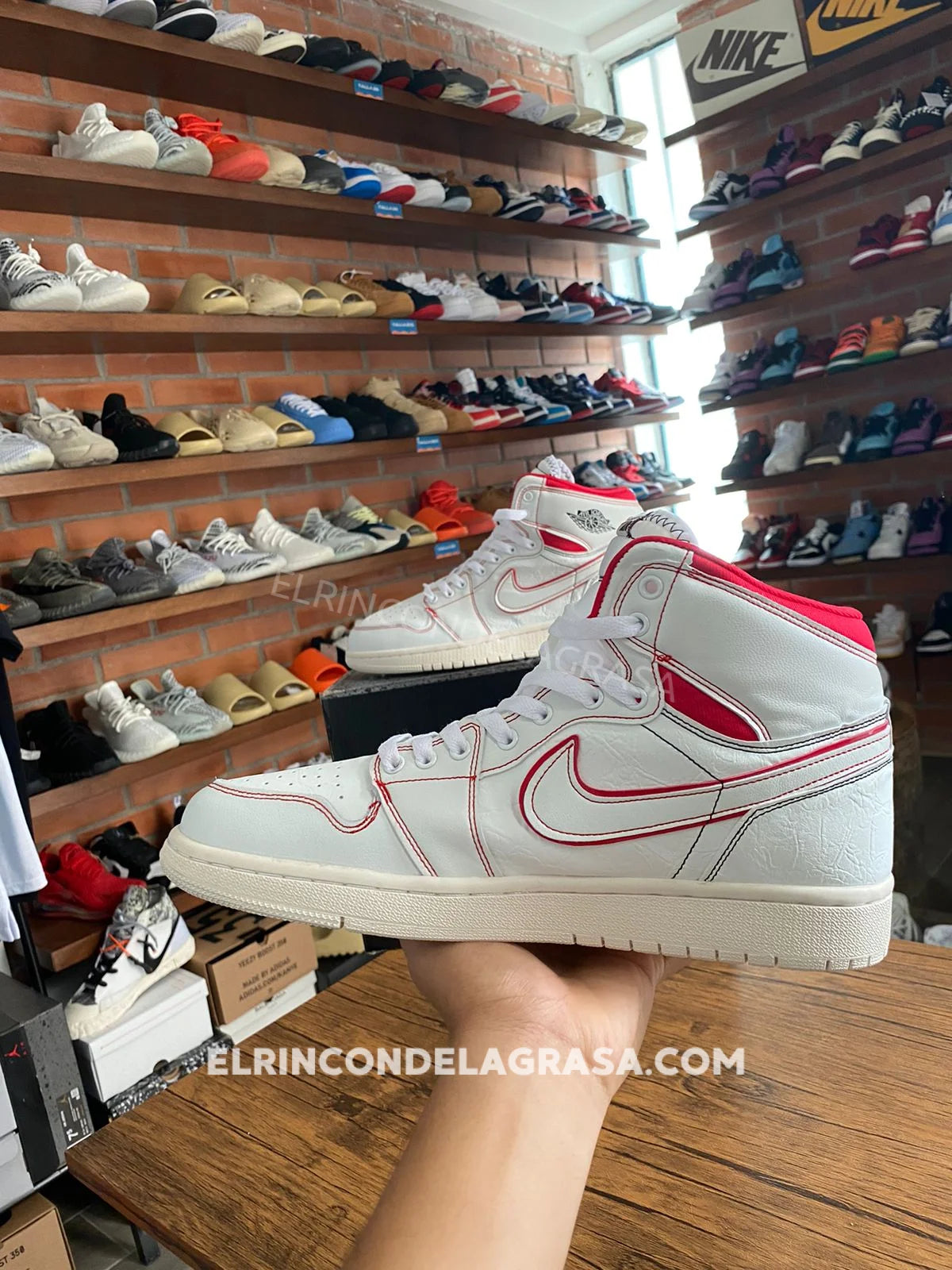 Jordan 1 Phantom Gym Red Sneakers