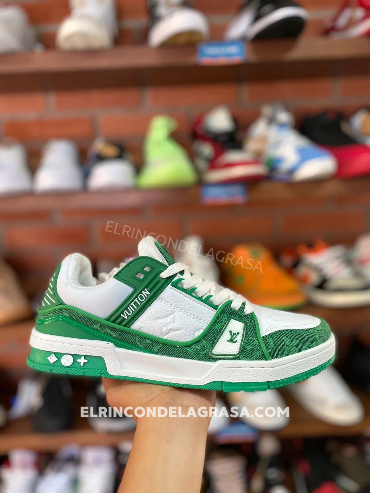 Lv Trainer Verde Sneakers
