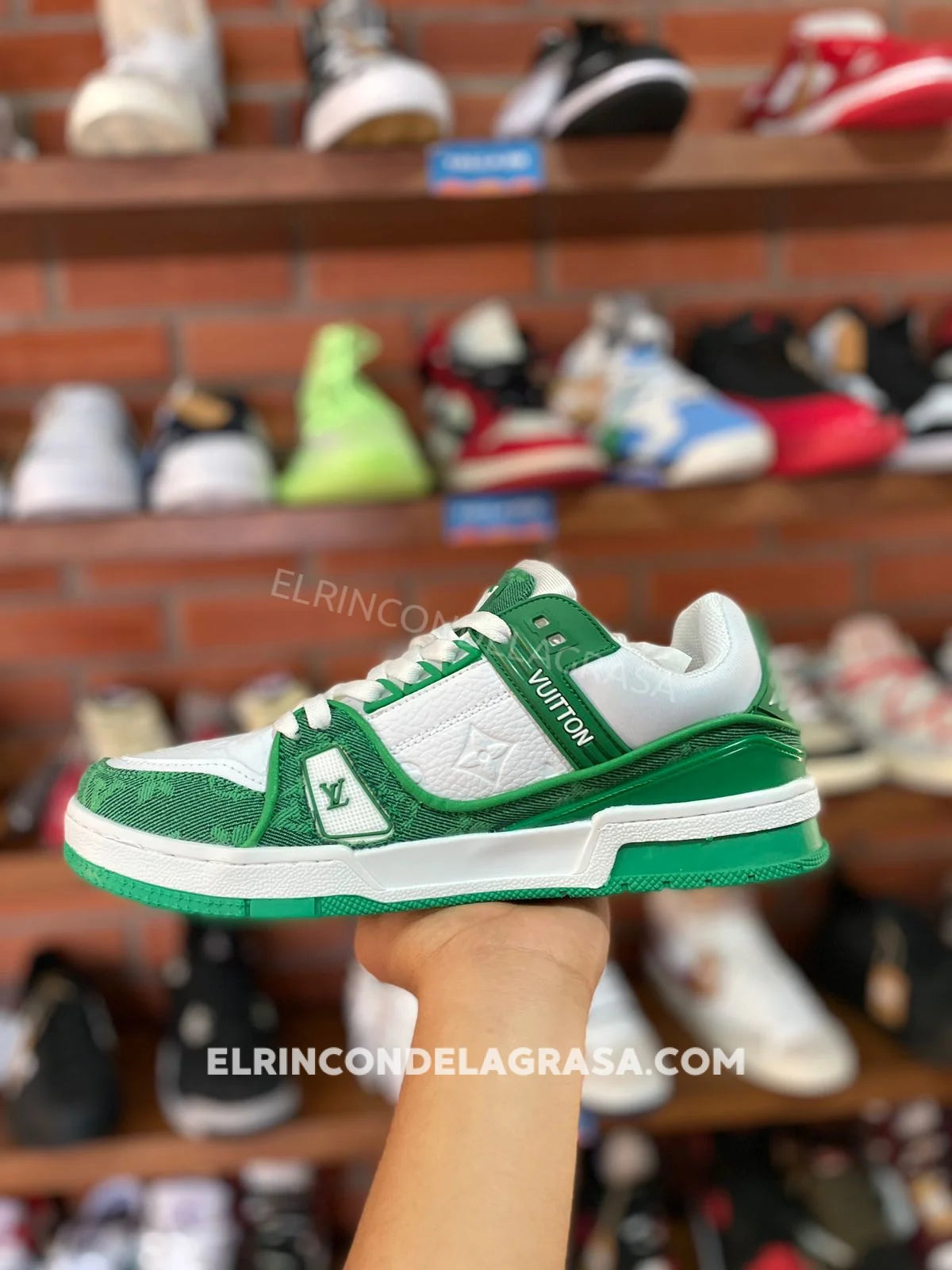 Lv Trainer Verde Sneakers