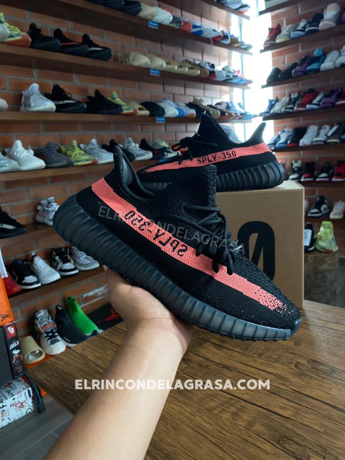 Yeezy 350 Core Black Red Sneakers