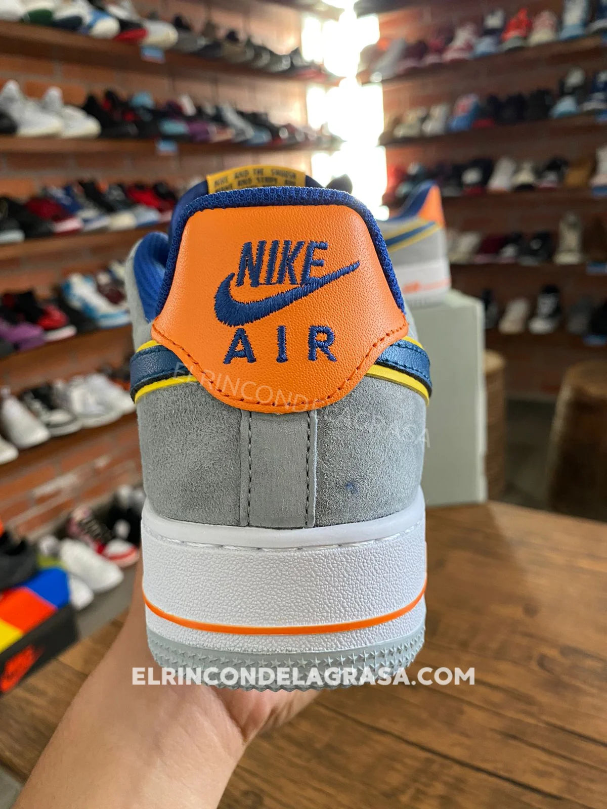 Grey and blue nike air force 1 best sale