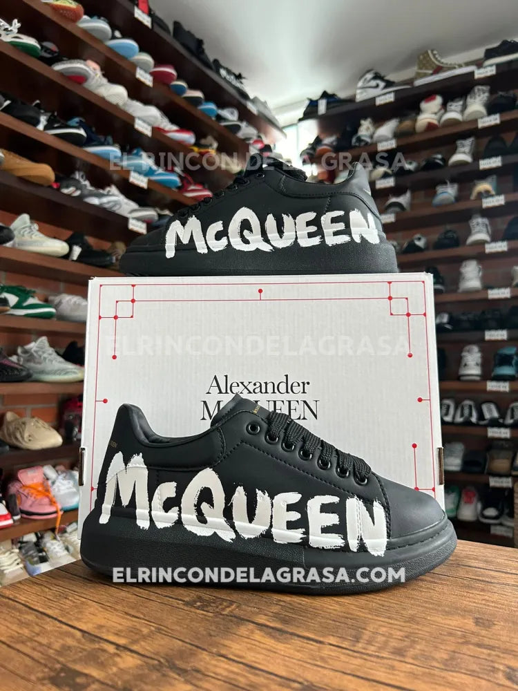 Alexander Mcqueen Grafiti Black Sneakers