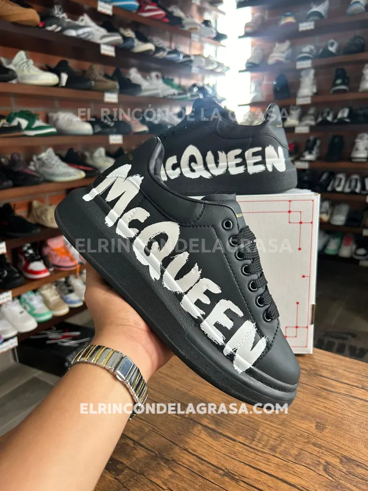 Alexander Mcqueen Grafiti Black Sneakers