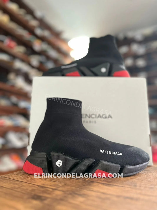 Balenciaga Speed Black And Red Sneakers