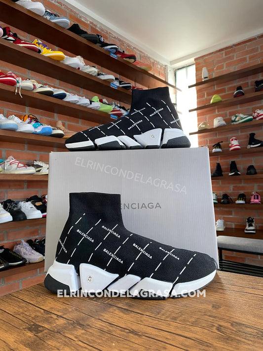 Balenciaga Speed Black Logos Lineas Sneakers