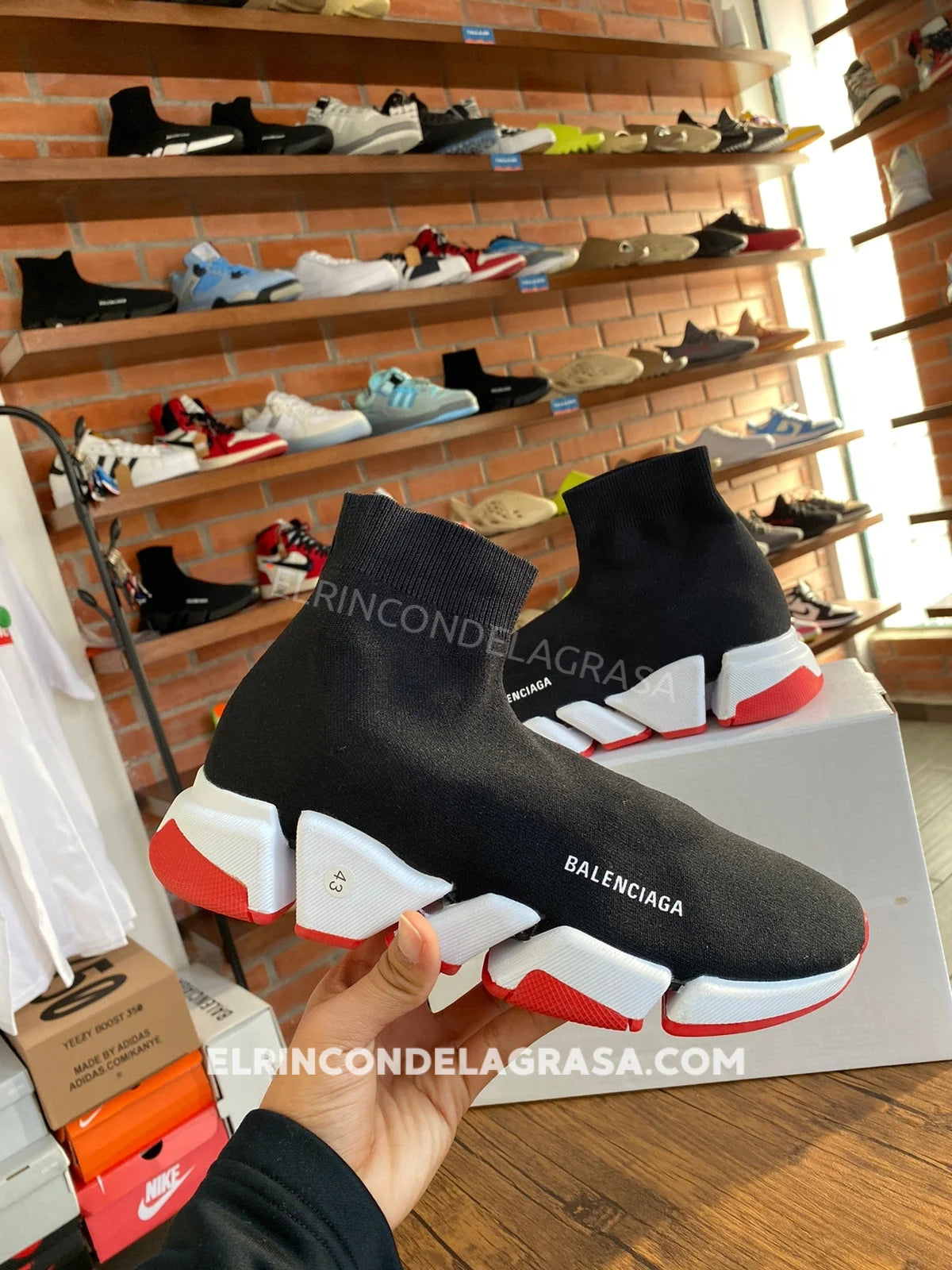 Balenciaga Speed Black & Red Sneakers