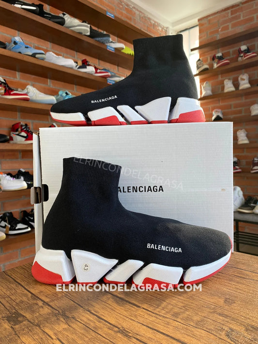 Balenciaga Speed Black & Red Sneakers