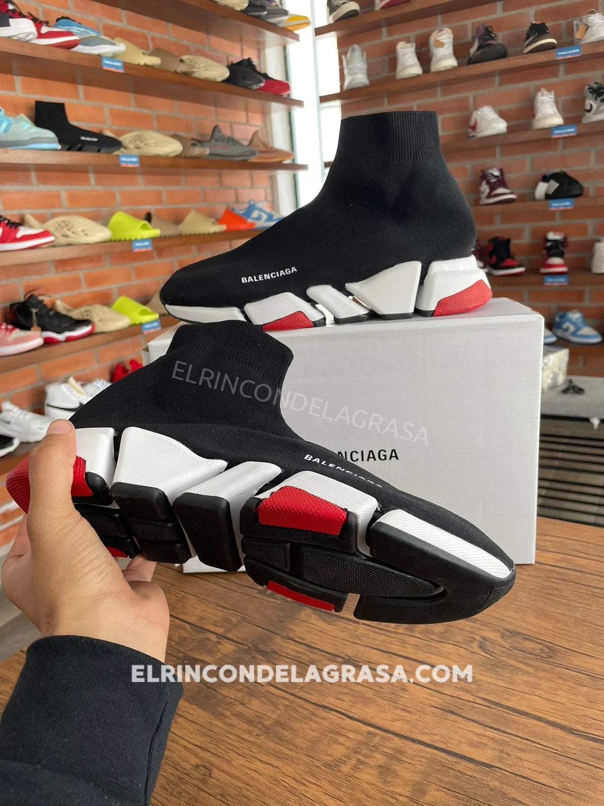 Balenciaga Speed Black & Red Sneakers