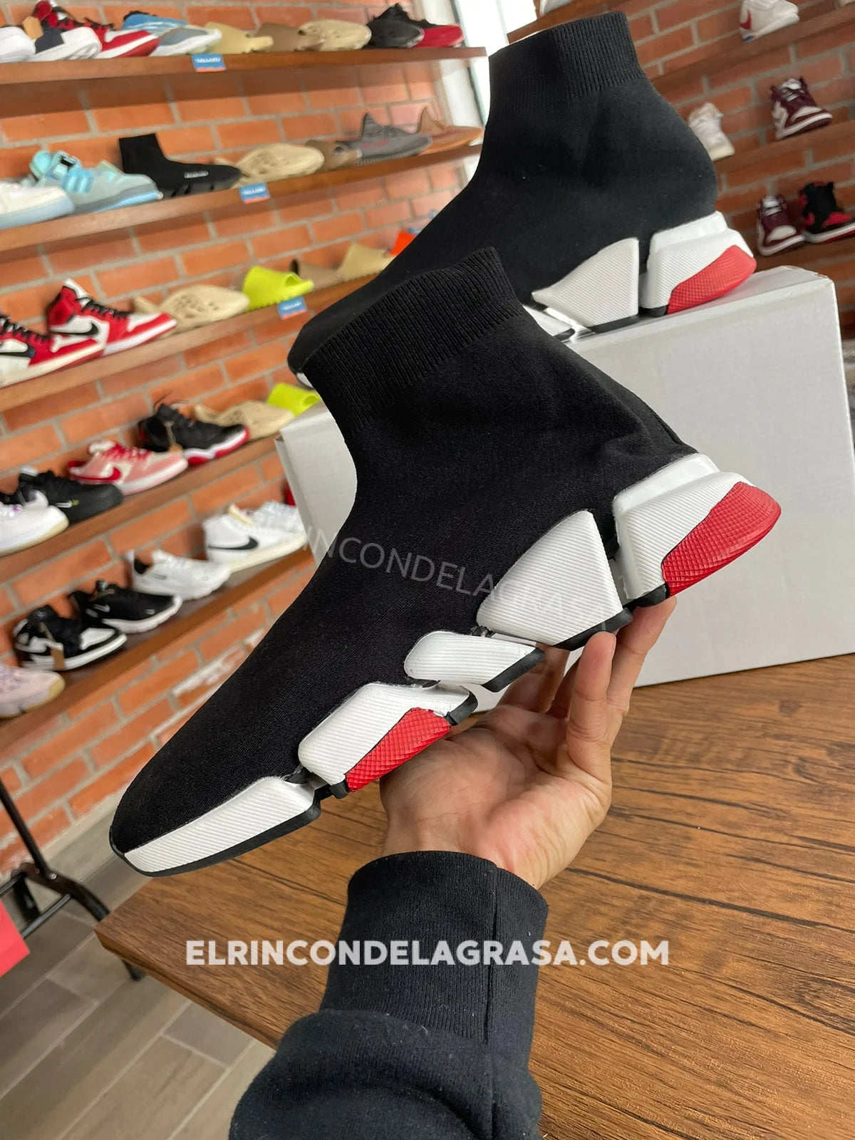 Balenciaga Speed Black & Red Sneakers