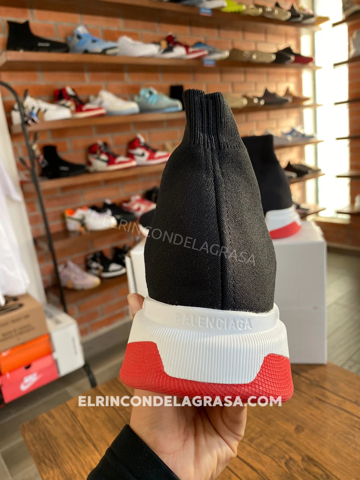 Balenciaga Speed Black & Red Sneakers