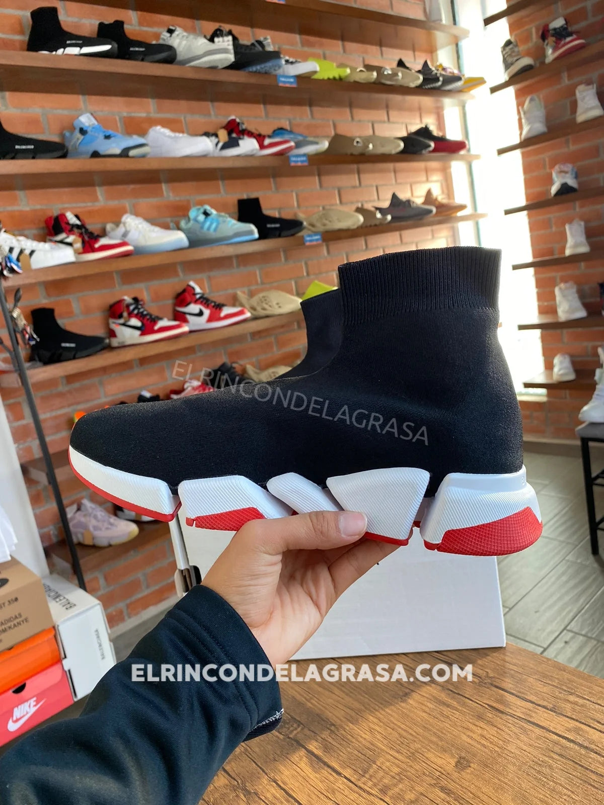 Balenciaga Speed Black & Red Sneakers