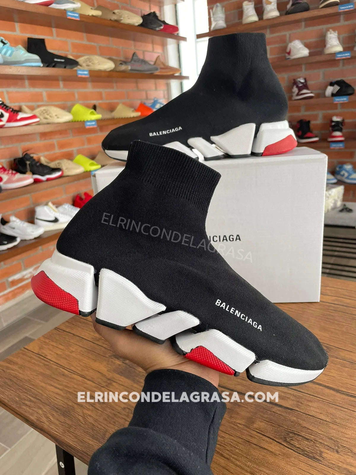 Balenciaga Speed Black & Red Sneakers