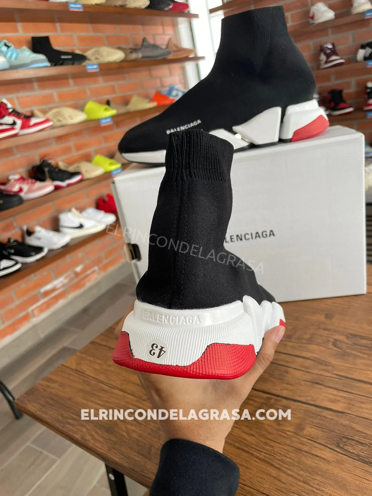 Balenciaga Speed Black & Red Sneakers