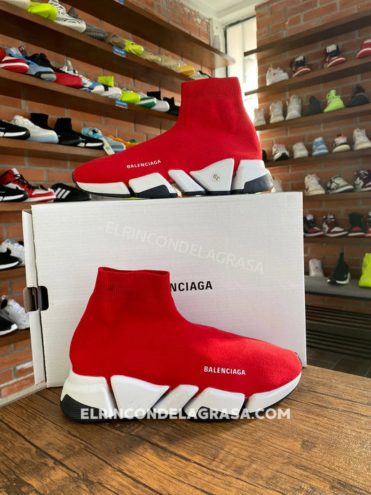 Balenciaga Speed Rojo Con Blanco Sneakers