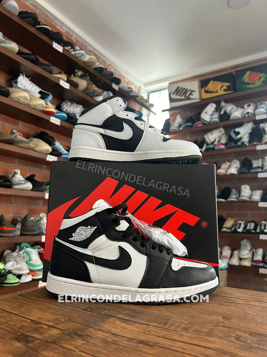 Jordan 1 Mid Split Black White Sneakers