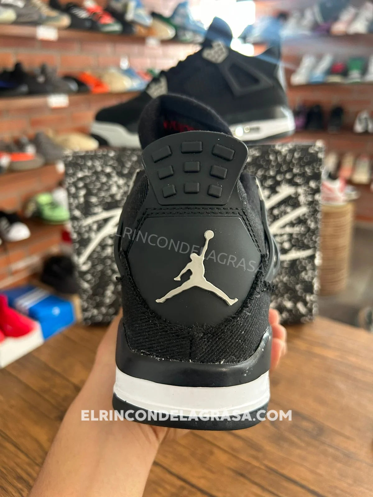 Jordan 4 Black Canvas Sneakers