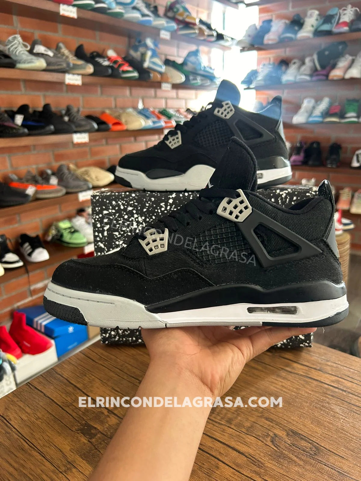 Jordan 4 Black Canvas Sneakers