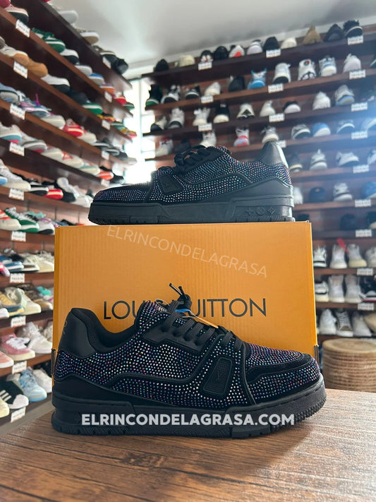 Louis Vuitton Trainner Black Crystals Sneakers