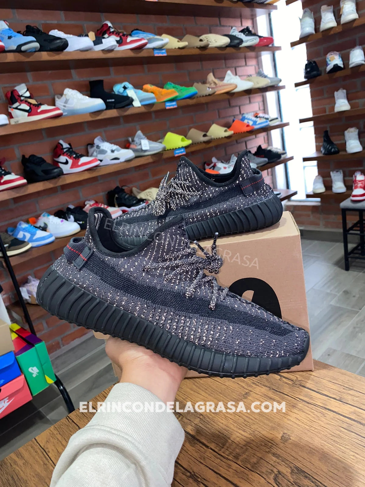 Yeezy 350 Black Reflectiv Sneakers