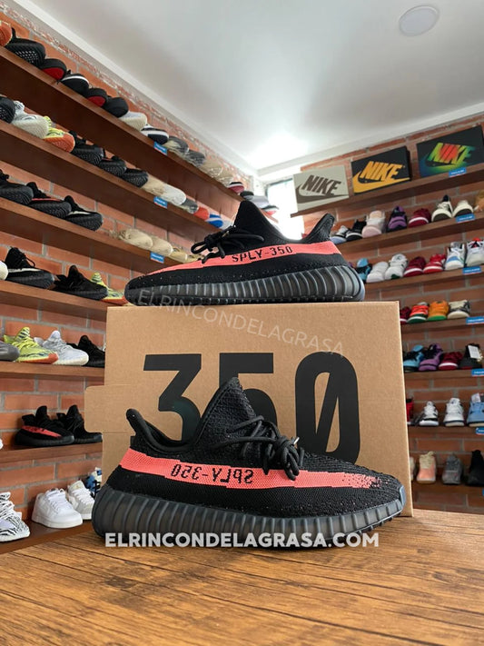 Yeezy 350 Core Black Red Sneakers