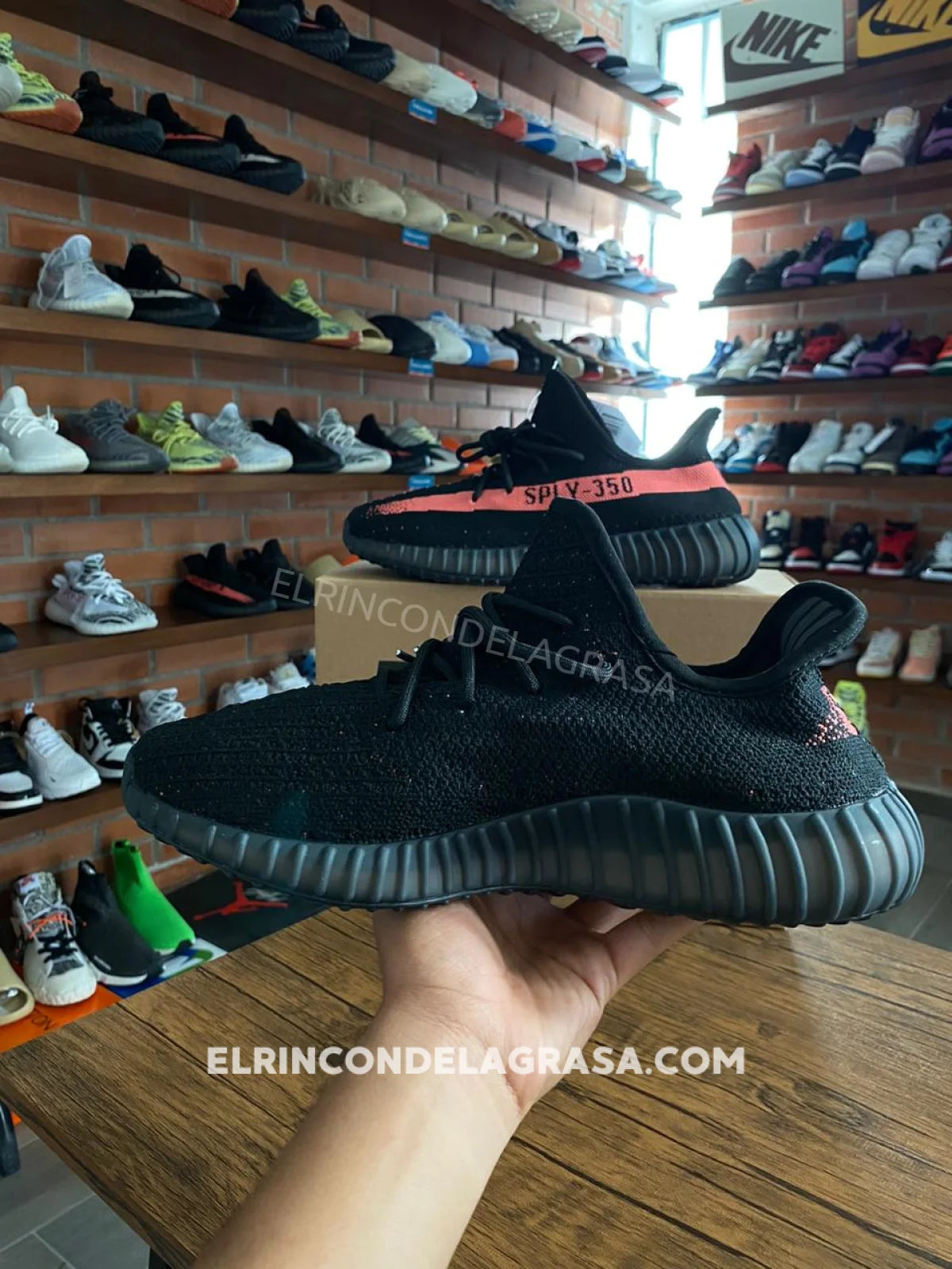 Adidas yeezy boost black and red best sale